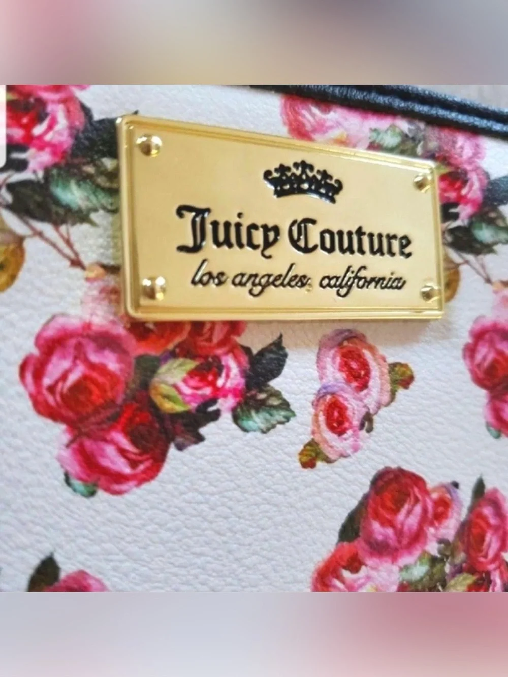 Juicy Couture Rose Print Wallet in White and Pink - NWT
